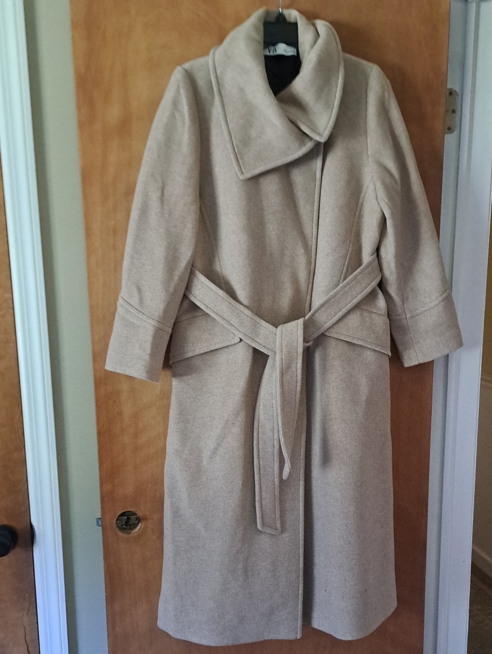 Zara Beige Long Belted Trench Coat